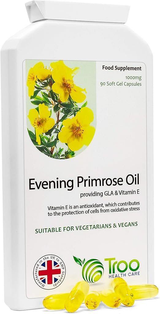 Troo Evening Primrose Oil (1000 mg) Supplement 90 Soft Gel Capsules