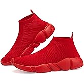 Santiro Mens Walking Shoes Breathable Knit Slip On Sneakers Lightweight Athletic Gym Shoes