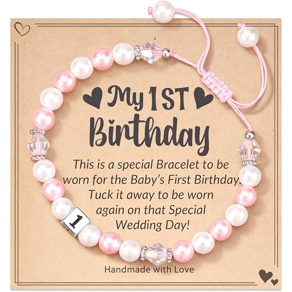 Bracelet Fille En Pierre Naturelle Rose Avec Pendentif Couronne - Cadeau D'anniversaire Personnalisé
