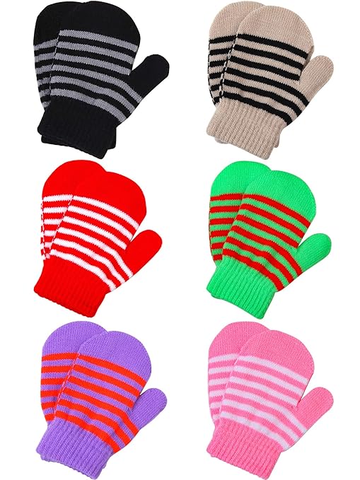 Buy Cooraby 6 Pairs Toddler Baby Mittens Winter Warm Knitted Mittens