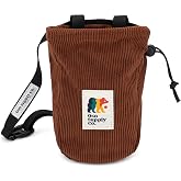 Oso Supply Co - Vintage Corduroy Climbing Chalk Bag for Rock Climbing &amp; Bouldering with Zipper Pocket, Brush Loop &amp; Adjustable Belt - Perfect Gear for Indoor Gym and Outdoors