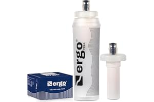 Ergotrail Collapsible Water Bottle with Filter – 17oz BPA-Free Soft Flask – Lightweight, Leak-Free Design for Clean Hydration – Ideal for Hiking, Running, Camping & Travel