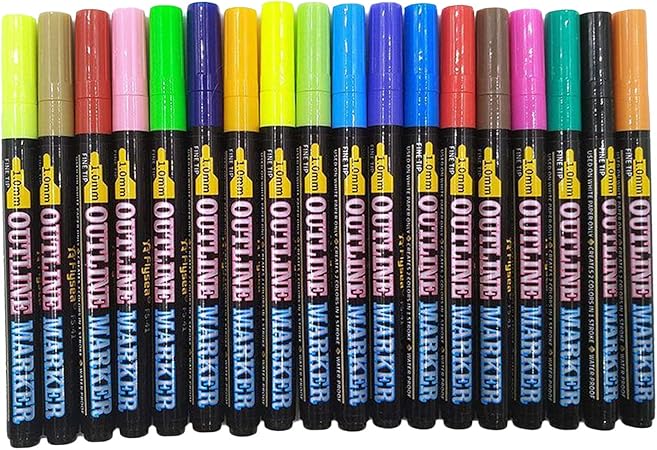 Amazon Fityle メタリックマーカー概要ペン 12 18色自己概要ペイントペン油性マジックギフト用カード 岩絵 スクラップブック工芸品 木材 セラミック 18色 油性 文房具 オフィス用品