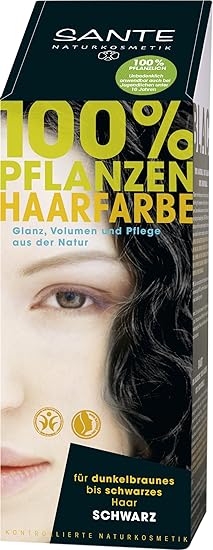 SANTE Naturkosmetik Pflanzen-Haarfarbe Pulver Schwarz, Tiefschwarz ...