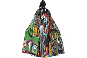 CGUICUI Night-mare Christmas Hooded Cloak Cape for Men Women Halloween Cosplay Costumes Unisex