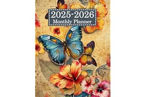 2025-2026 Monthly Planner: Simplify Your Schedule with Our Clear and Easy-to-Read Large Vintage Butterfly & Floral Two 2 Year Agenda Organizer Diary - 24 Months Calendar