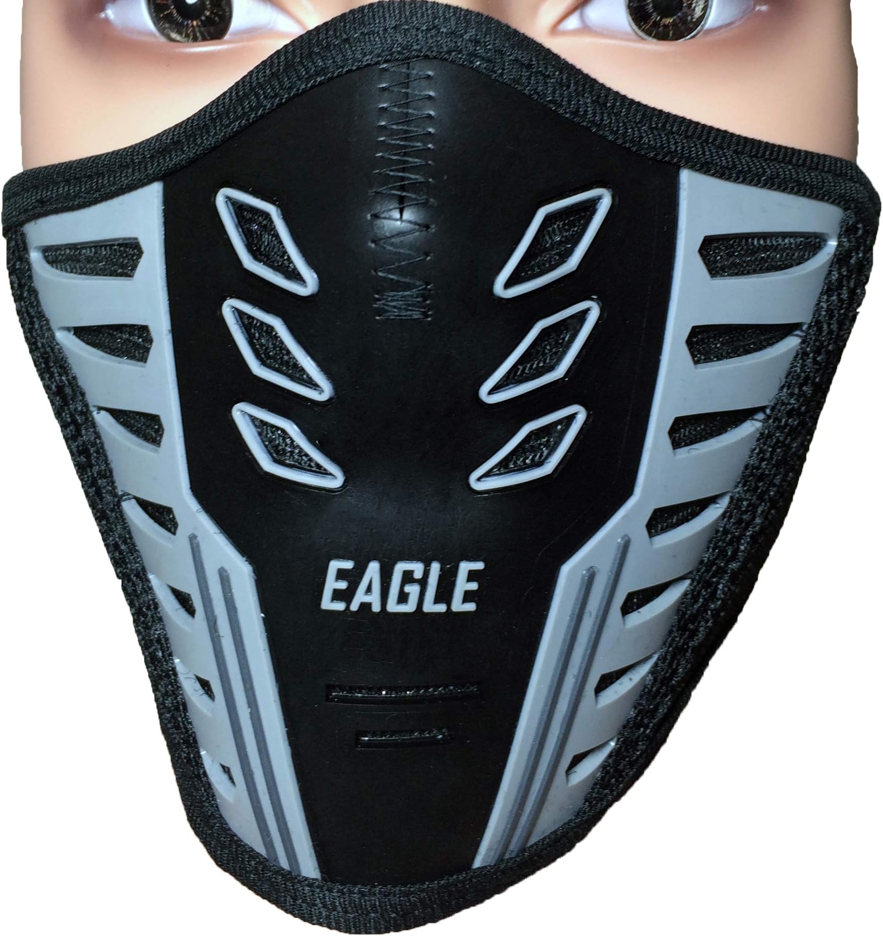 Air Flow Fleece Warm Half Face Cover Balaclava Protection Filter Rubber Mask - Grey (Half-MASK-Grey)