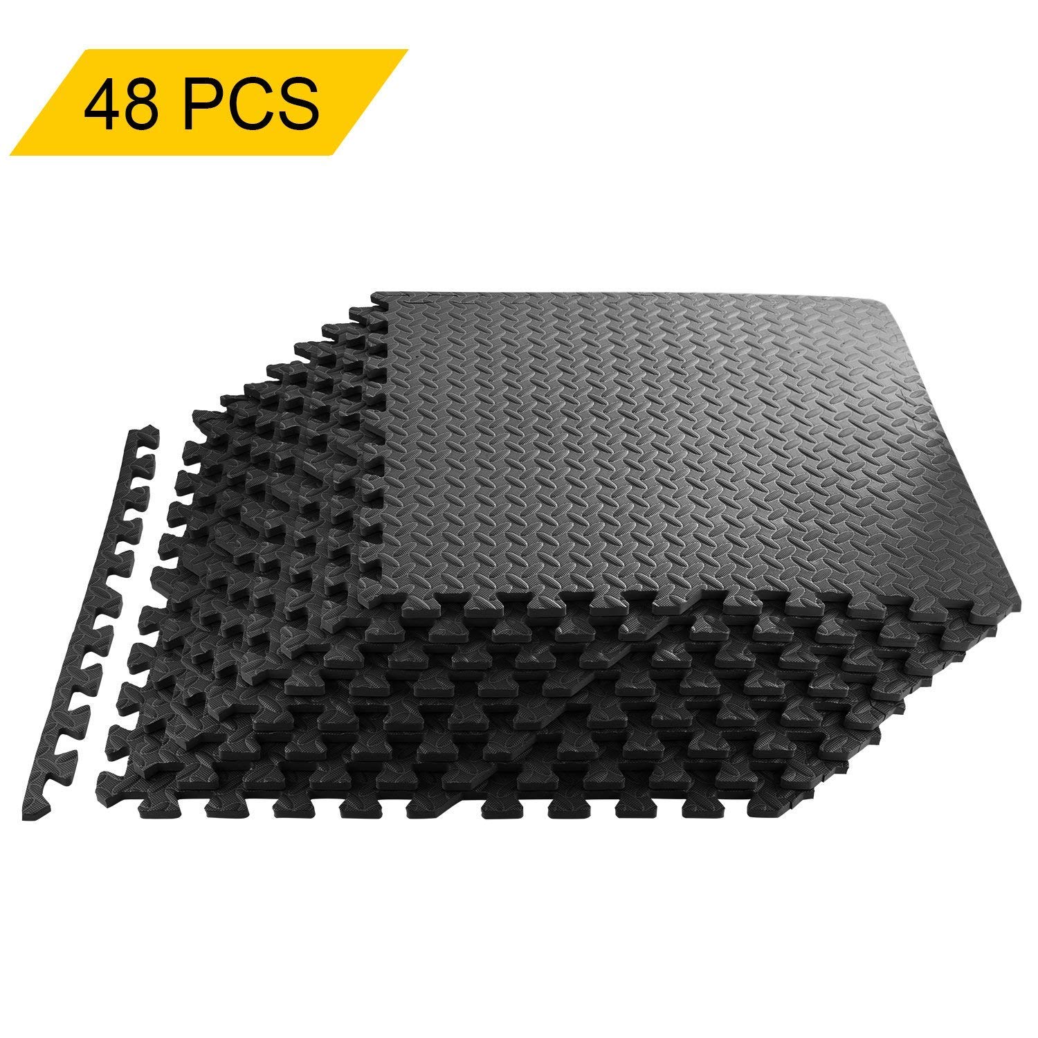 Civigroupey Puzzle Floor Protection Mat, Eva Protective Inlay Mat for Gym, Kitchen, Room, Games, Garage, Fitness Mat 60 cm x 60 cm x 1 cm