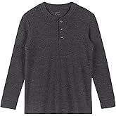 Brix Boys' Long Sleeve Thermal - Henley Shirt Waffle Fashion Clothes.