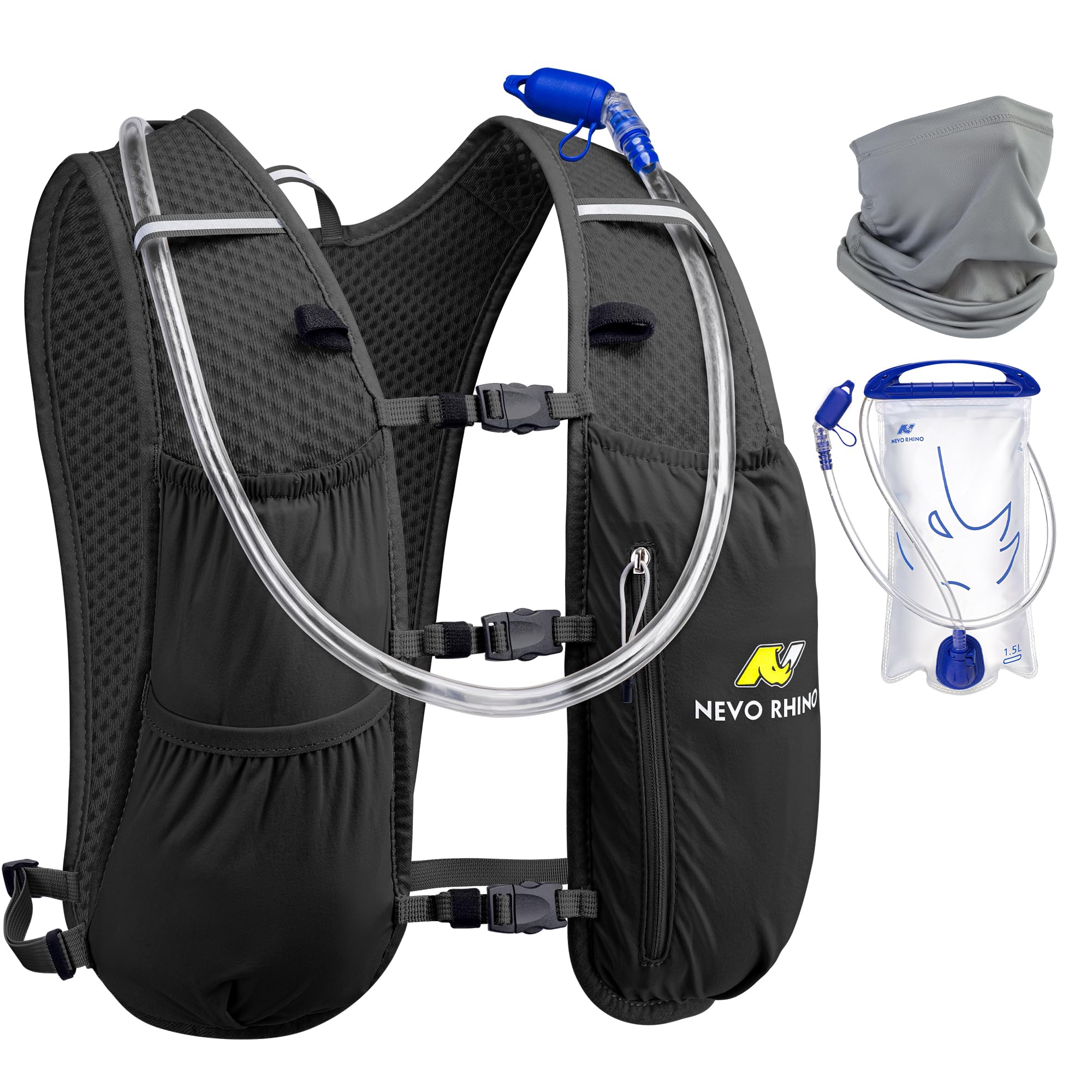 Photo 1 of N NEVO RHINO Running Hydration Vest for Women 1.5L Water Bladder Backpack 5L Small -Lightweight Breathable Hydration Vest for Hiking Trail Running Cycling Marathon for Women