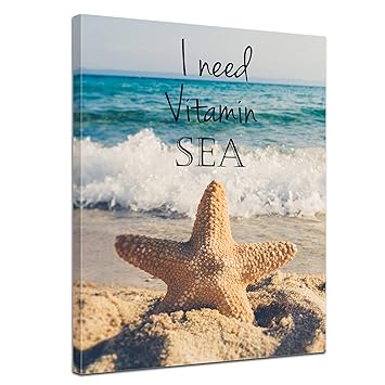 Leinwandbild Mit Spruch Vitamin Sea 60x80 Cm Sprüche Und