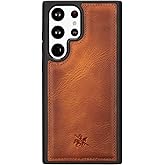 Venito Lucca Leather Case Compatible with Samsung Galaxy S23 Ultra (6.8 inches) Case – Extra Secure with Padded Back Cover (Antique Brown)