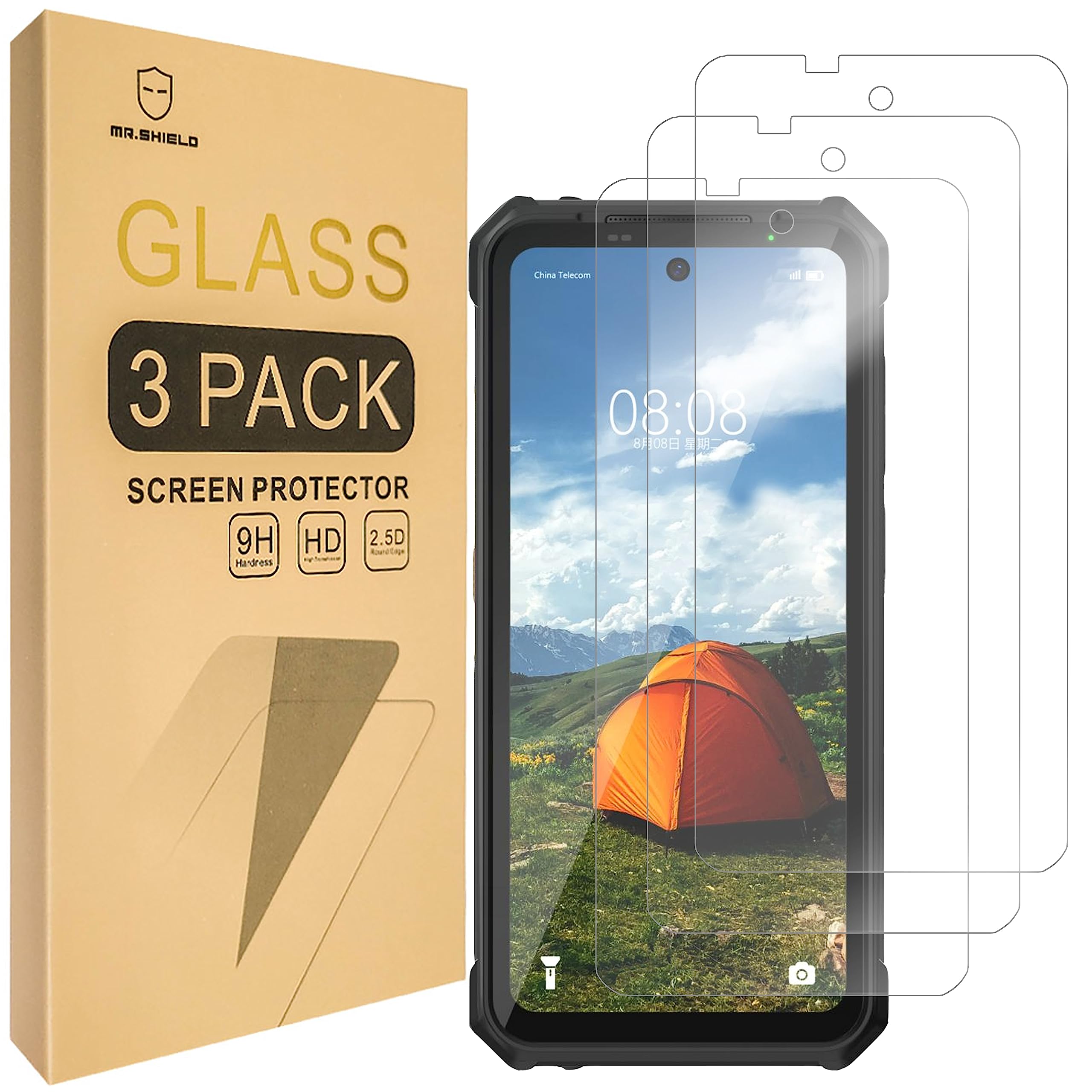 Mr.Shield [3-Pack] Screen Protector For Ulefone Armor 24 [Tempered Glass] [9H Hardness] Screen Protector