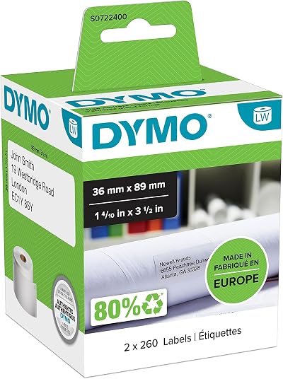 DYMO LabelWriter Large Address Labels 36x89 mm 2 Rolls 520 Labels