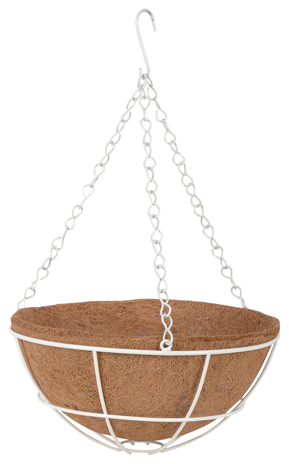 Hortus SS Wire 10" Round Hanging Basket with Coco Liner (White) Amazon