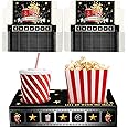 Nosiny Movie Night Paper Snack Trays Theater Party Favors Disposable Paper Holder Tray for Popcorn Food Candy Drink Party Cinema Birthday Family Supplies Red Carpet(Movie Night,40 Pcs)