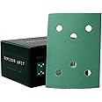 Serious Grit - 3" x 4" 6-Hole 220 Grit Sanding Sheets - Fits Surfprep, Uneeda Ekasand, Mirka DEOS 343 - Heavy-Duty Hook & Loop Film Abrasive Pads - Sandpaper for 3x4 Sheet Sanders - 50 Pack Box