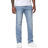 MZNBURAM Men's Stretch Regular Fit Straight-Leg Jeans - Cotton Fashion Comfort Flex Waist Denim Pants