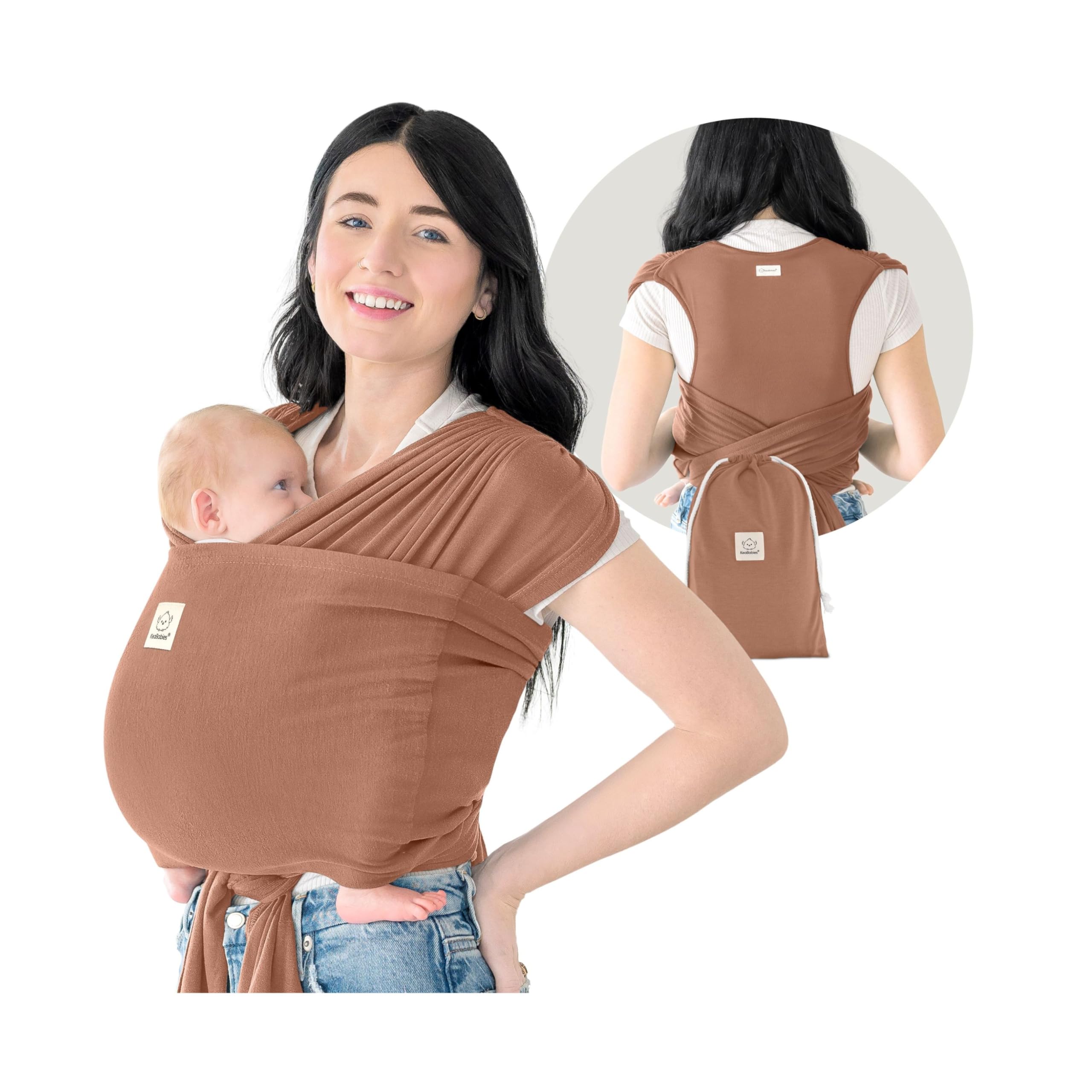 Photo 1 of KeaBabies Baby Wrap Carrier Ring Sling - Easy to Wear, Adjustable D-Lite Baby Carrier Newborn to Toddler, Infant Carrying Shirt, Hands Free Bonding, Breathable Fabric Wearing Wrap (Terracota)