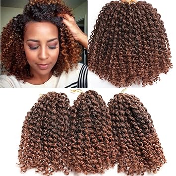Amazon Com 6 Bundles Marlybob Crochet Hair Afro Kinky Curly Hair