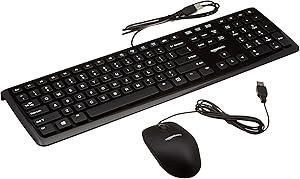 AmazonBasics Wired Keyboard and Wired Mouse Bundle Pack