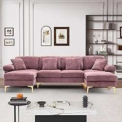 Wrofly U-Shaped Sectional Sofa Couch, 114" Comfy