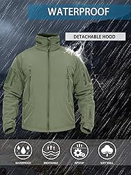TACVASEN Men's Multipocket Concealed Hood Tactical