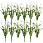 DOITOOL 12Pcs Artificial Grass 12 Inch Faux Cattail Stems Lifelike Simulation Plant Decorations for Indoor Outdoor Garden Home D Cor