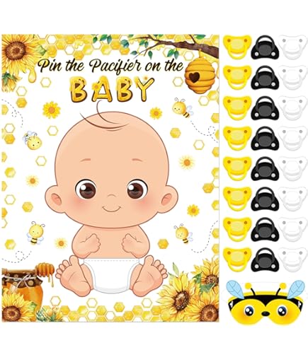 Babyparty Bingo-Set – 24 Karten, Geschlechtsneutral, Hummel-Motiv, Inkl. Markern Babyparty Bingo-Set – 24 Karten, Geschlechtsneutral, Hummel-Motiv, Inkl. Markern
