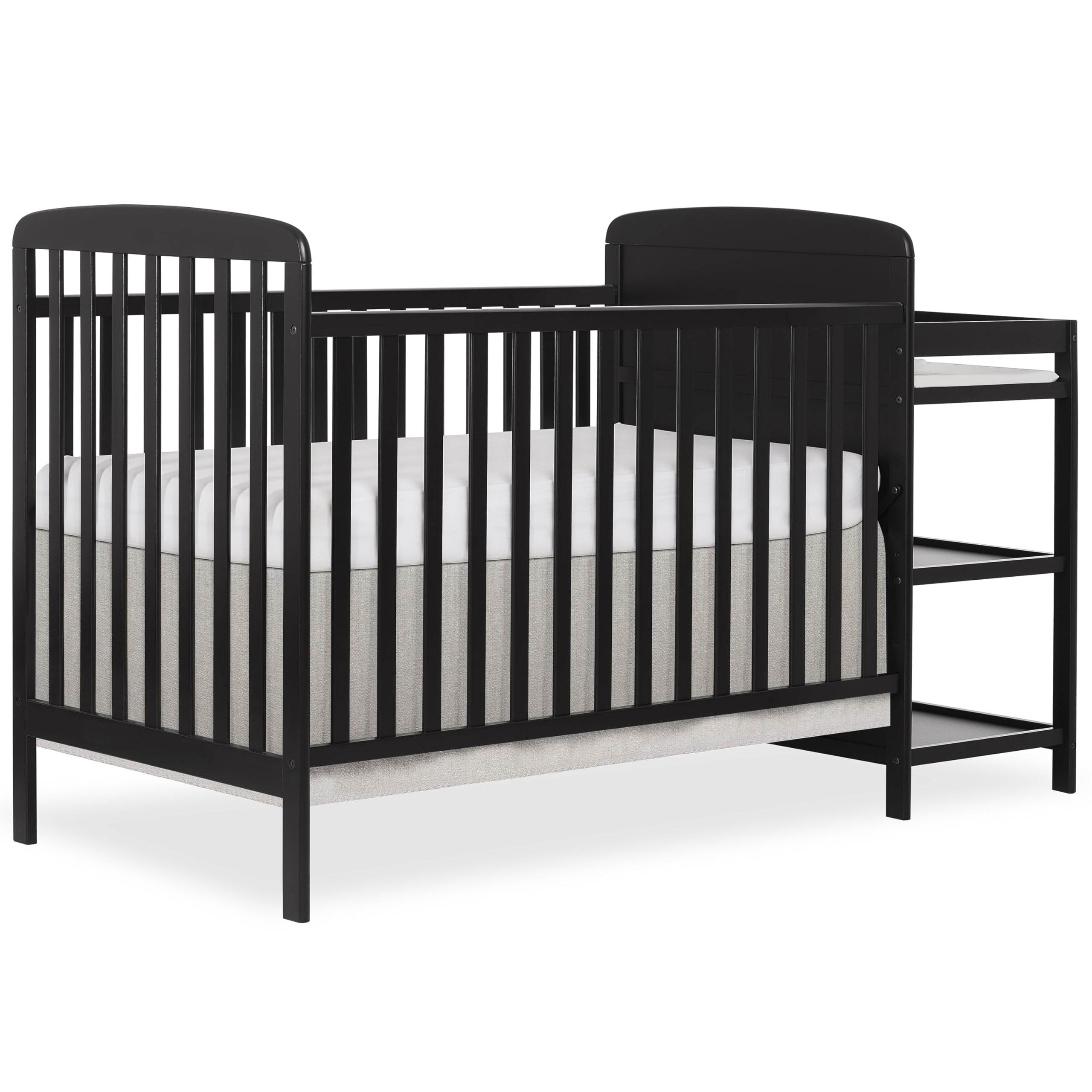 Photo 1 of ** BRAND NEW ITEM** Dream On Me Anna 3-in-1 Convertible Full-Size Baby Crib & Changer with Storage in Black, GreenGuard Gold & JPMA, Pinewood, Converts to Day & Toddler Bed, 3 Mattress Heights, 1? Changing Pad