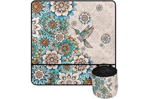 Kathyboom Bohemian Flowers Sewing Machine Mat for Table Muffling Mats to Reduce Vibration Movement Sew Machine Mat for Table