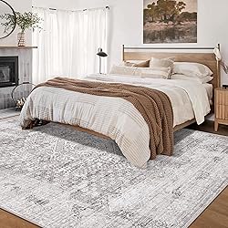 Area Rug 8x10 Vintage Rug: Large Washable Indoor