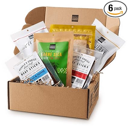 People S Choice Beef Jerky Jerky Box Health Nut Keto Gift Sugar Free Carb Free Gluten Free High Protein Keto Friendly Meat Snack Sampler Gift Basket 6 Items Amazon Com Grocery