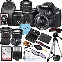 Canon EOS 2000D / Rebel T7 DSLR Camera with EF-S 18-55mm + EF 75-300mm Daul Lens + SanDisk 32GB Memory Card + Tripod…