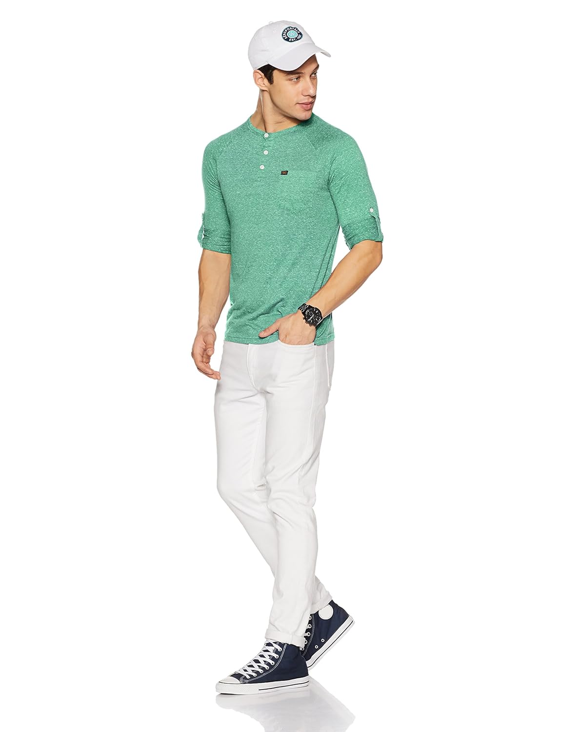 symbol amazon brand men's full sleeve henley t-shirt