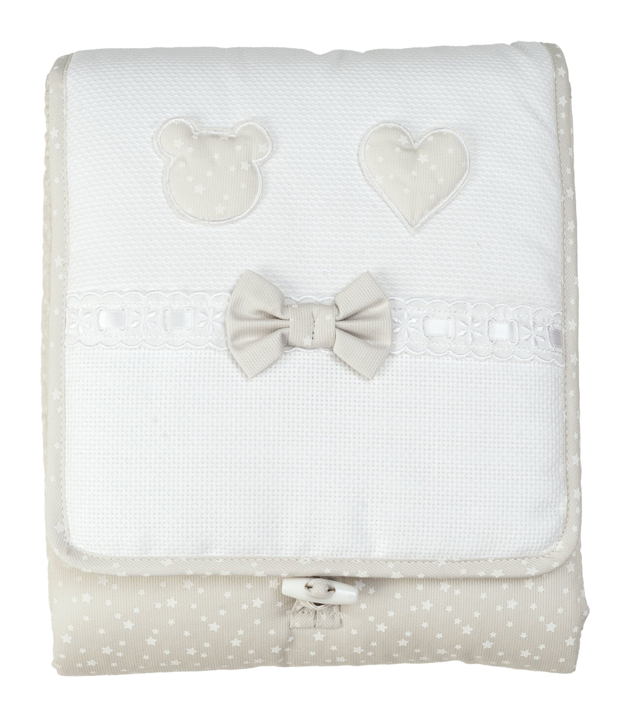 Filet- Baby Changing Bag I Soft and Hygienic Terry Cotton 100% Cotton Made in Italy I for Babies - White and Beige