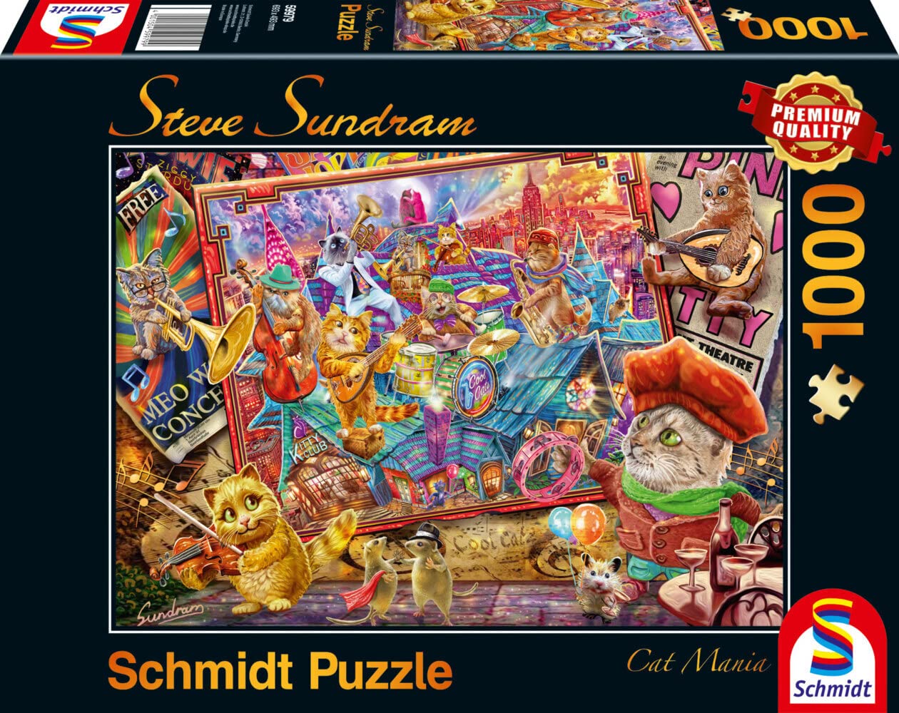 Schmidt Spiele | Steve Sundram: Cat Mania (1000pc) | Puzzle | Ages 12+