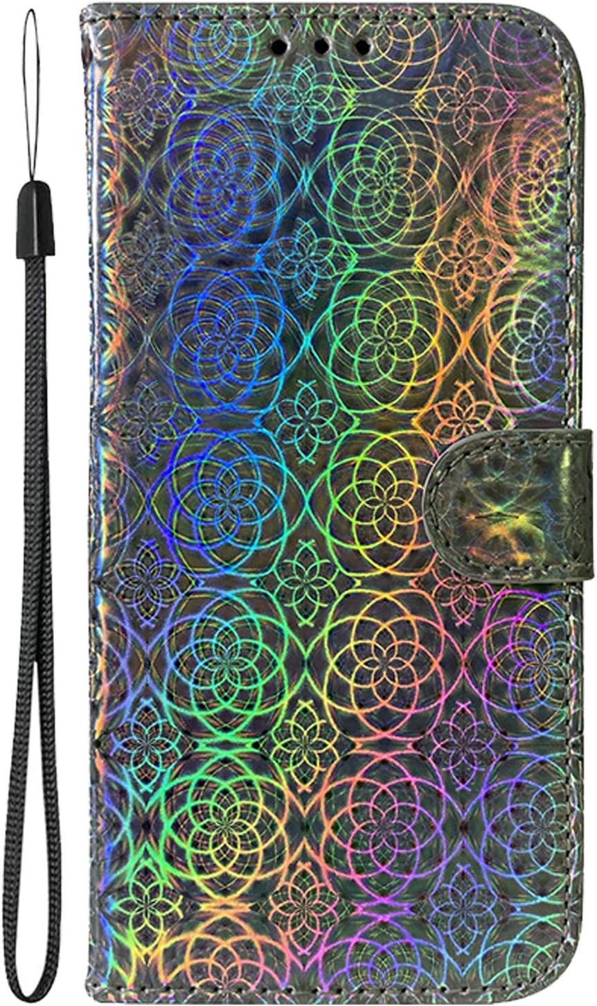 11Pro Case Compatible with Apple iPhone 11 Pro 2019 Pro11 Por 11xs 3D Colorful Cases Xphone Aphone i Phone IP Xis Magnetic Clasp Wallet Folio Card Holder Luxury Soft Cover Wrist Strap Capa (Silver)