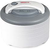 Nesco FD-61WHCK Snackmaster Encore Food Dehydrator with Jerky Gun Kit for Great Snacks and Jerky, 6 Trays, Gray, 1 Count (Pac