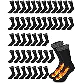Henoyso 24 Pairs Thermal Socks Bulk Warm Thick Winter Unisex Medium Socks for Men Women Homeless Care Package