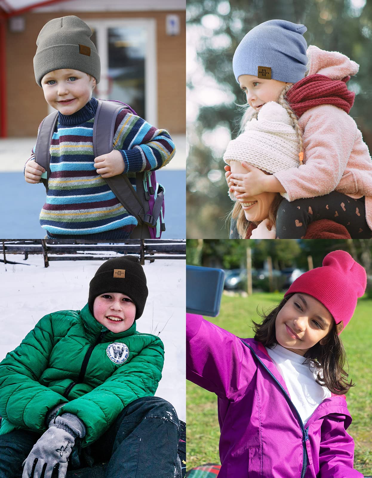 Wmcaps Toddler Baby Kids Winter Beanie, Unique Soft Warm Material Knitted Skull Cap for Boys Girls