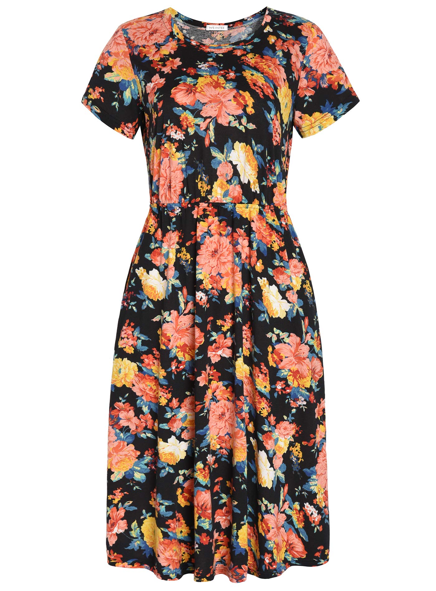 shirred waist midi dress