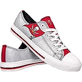 FOCO Tampa Bay Buccaneers NFL Womens Glitter Low Top Canvas Shoes - 10