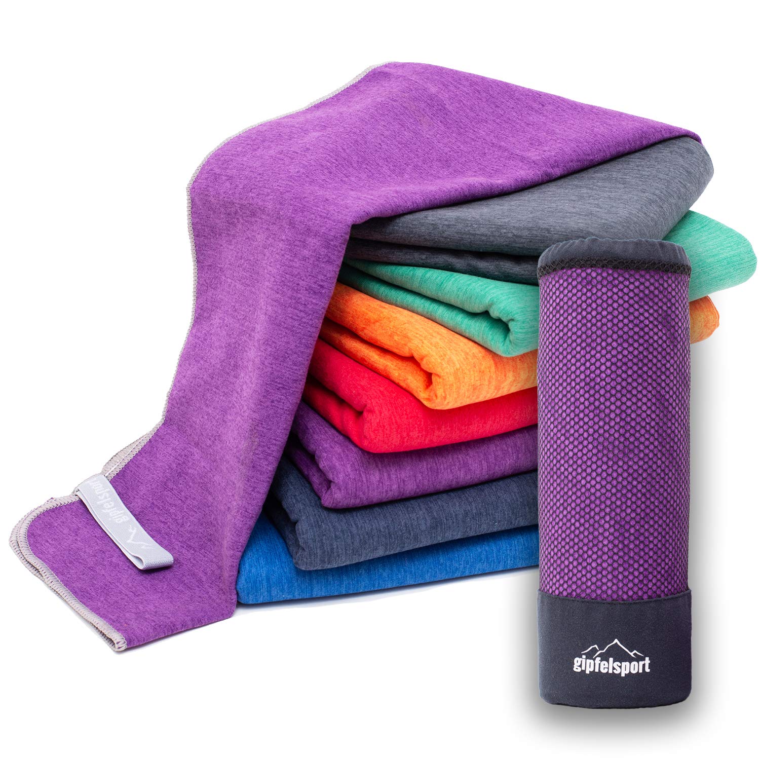 gipfelsport Microfibre Towel purple Set1 1x S(80x40cm) & 1x L(140x70cm) — image 1