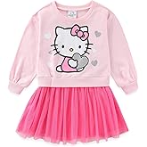 Hello Kitty Sanrio Girls Long Sleeve Tulle Dress for Little Kids to Big Kids