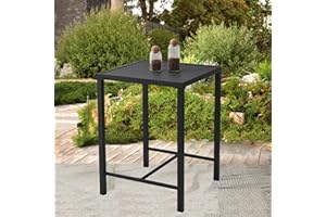 Stabrech Large Square Outdoor Bar Table, 36.5" Patio Bistro Table with High Top for Railings, Bar and Pub Cocktail Counter Height Tables for for Balcony, Garden, Poolside