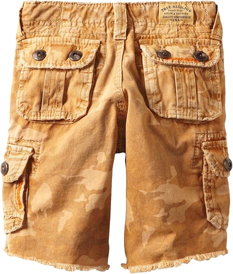 orange true religion shorts
