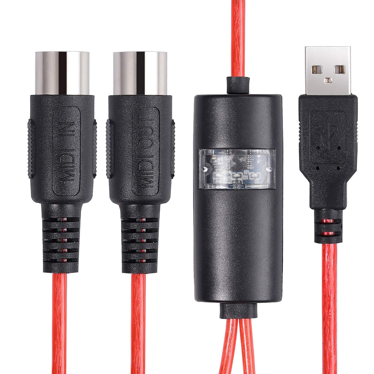 Proster 2M USB a Midi Interfaz Cable 1 In / 1 out Interfaz 5Pin DIN