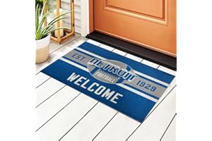 YUTIDO Detroit Football Welcome Doormat, Non-Slip Rubber Backing Indoor Outdoor Rug, Decorative Floor Mat for Entrance, Kitchen, Patio, 18x30 Inch