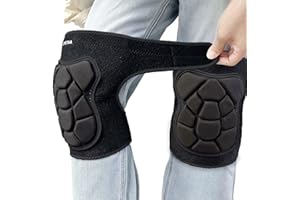 JYBTAA Gardening Knee Pads for Men/Women, Safety Knee Pad for Cleaning Flooring Roofing Weeding Construction Work, Adjustable Slip-on Kneepads with Thick EVA Foam, Soft Inner Liner, Black XL.